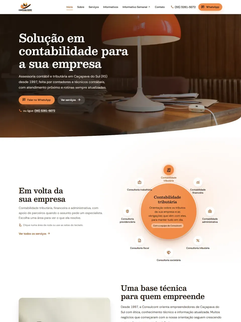 Página inicial do site Consulcont